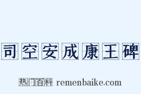 司空安成康王碑是什么意思的图片